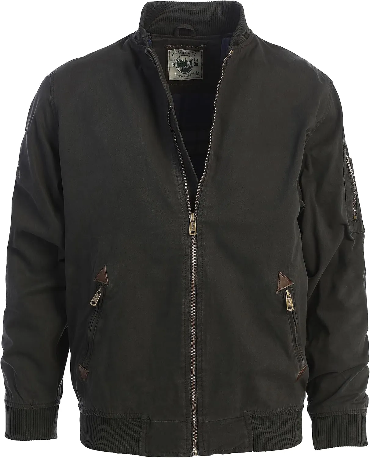 Gioberti Men's 100% Cotton Sportwear Full Zipper Twill Bomber Jacket