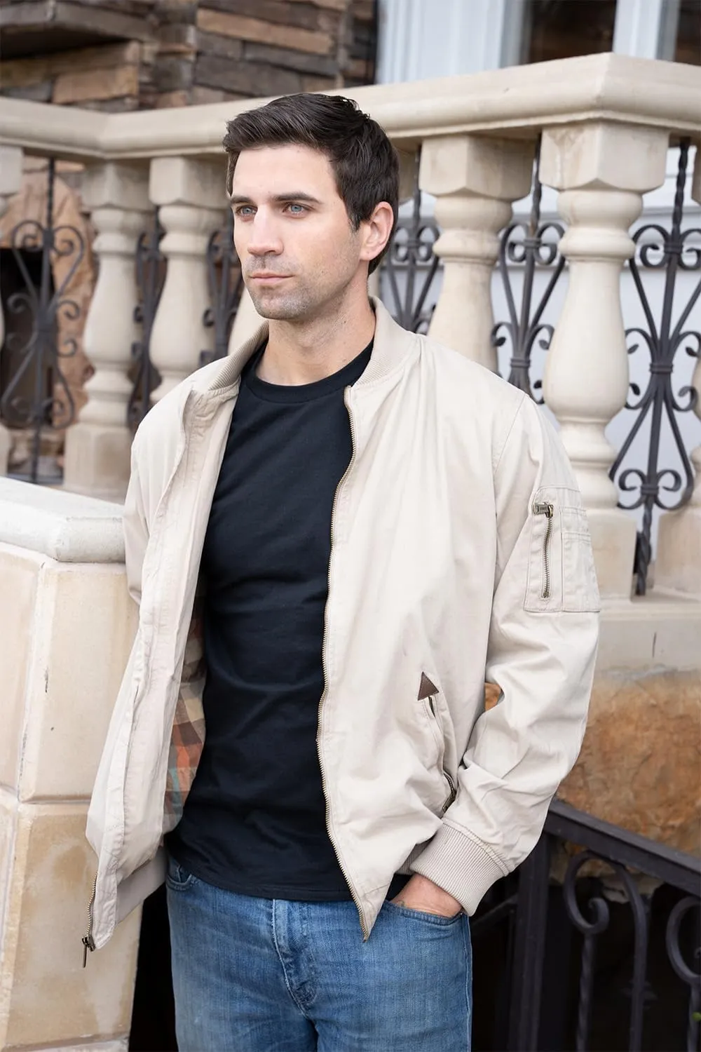 Gioberti Men's 100% Cotton Sportwear Full Zipper Twill Bomber Jacket