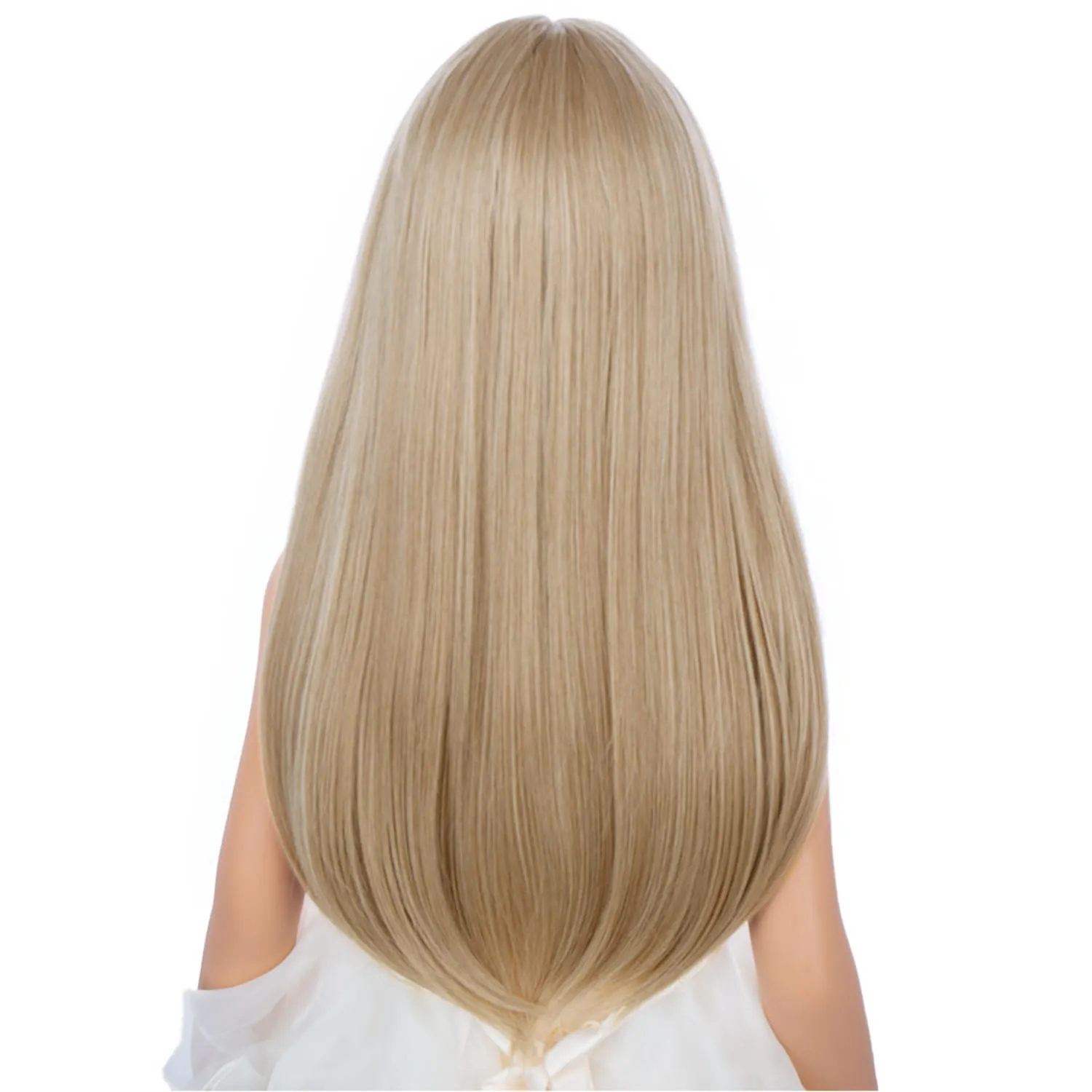 Girls Dirty Blonde Wig with Bangs Kids Long Mixed Blonde Straight Wig Children Wigs Synthetic Halloween Party Daily Costume Wigs