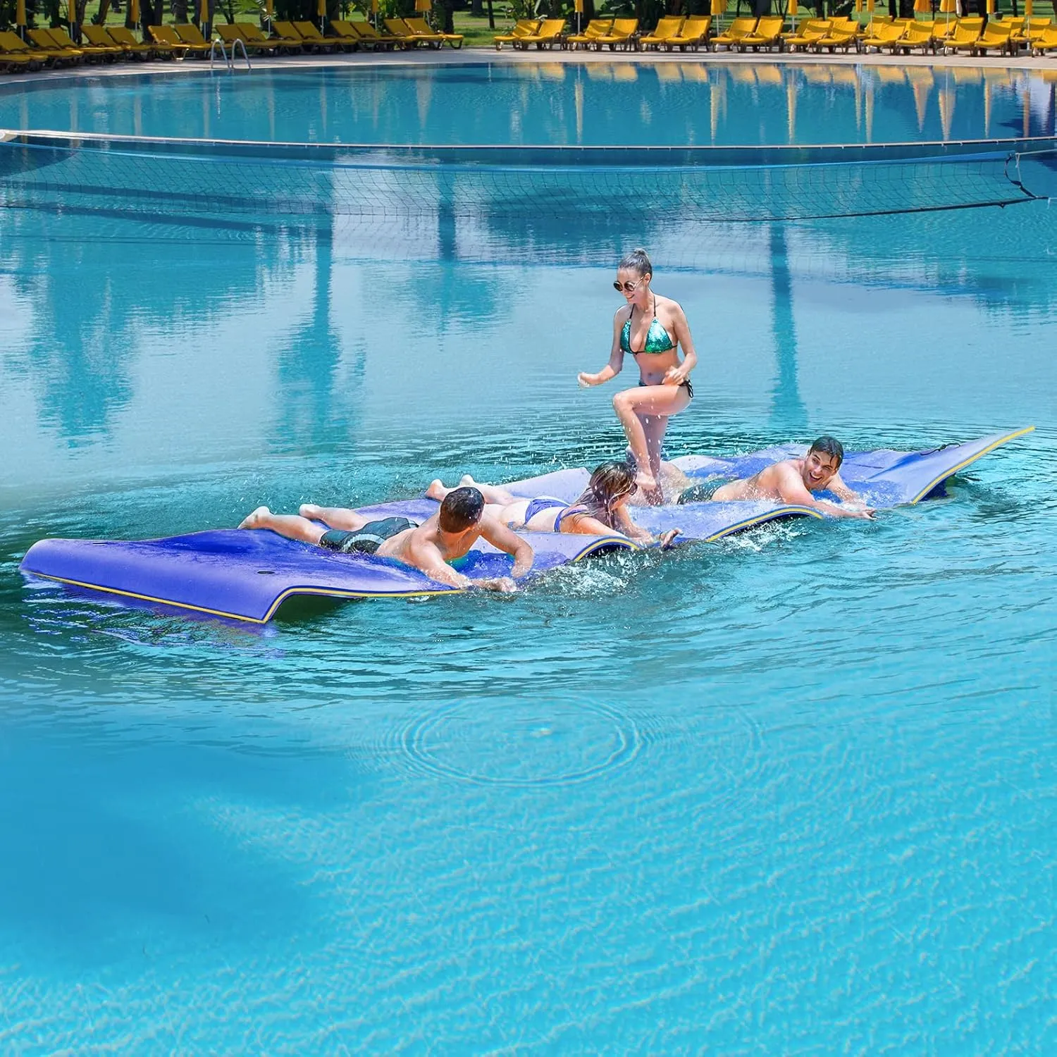 GLACER Floating Water Mat, Floating Water Pad, Tear-Resistant XPE Foam, Large Float Pad, Large Swim Mat, Roll-up Pool Float Mat for Relaxing and Recreation, for Beach, Lake, Pool