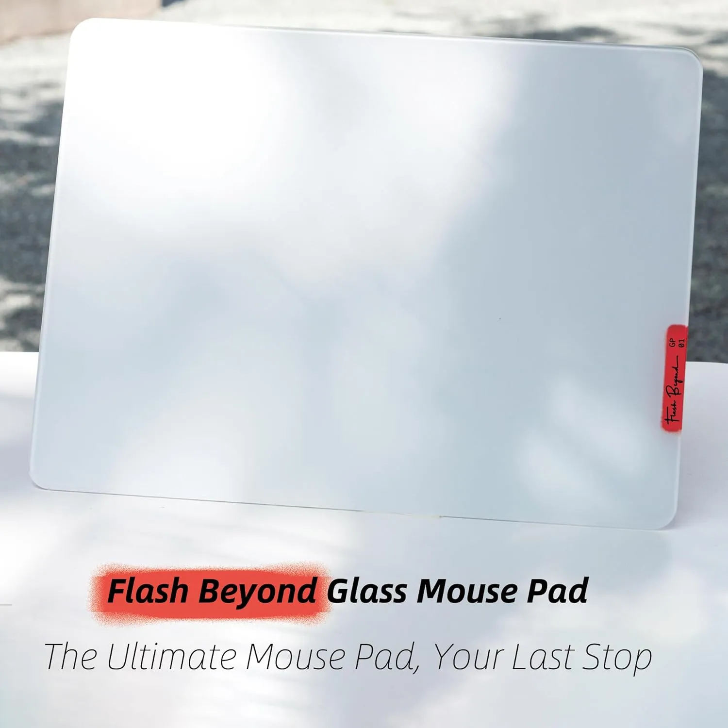 Glass Gaming Mouse Pad - Premium Glass Pad with Anti-Slip Rubber Base - Smooth, Precise Tracking, Durable Surface for High-Speed Gaming, Ideal for FPS Players (White-50 * 40CM)
