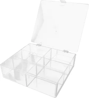 GLEAVI Cotton Swabs Storage Case with Lid Multi Compartment Acrylic Makeup Cotton Pad Holder for Organized Desktop Dust Container for Makeup Sponges Lipsticks and More