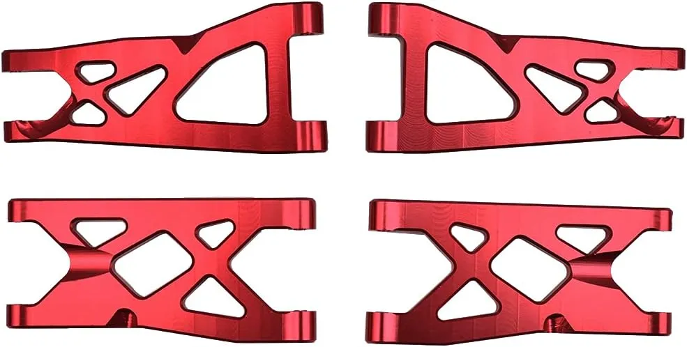 Globact Aluminum Front & Rear Suspension Arms Set for 1/10 Arrma Granite 4X4/Senton/Rc Short Course Truck Upgrade Parts Replacement of AR330443 AR330516 Option Parts(Red)