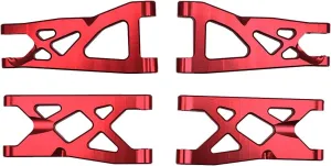 Globact Aluminum Front & Rear Suspension Arms Set for 1/10 Arrma Granite 4X4/Senton/Rc Short Course Truck Upgrade Parts Replacement of AR330443 AR330516 Option Parts(Red)