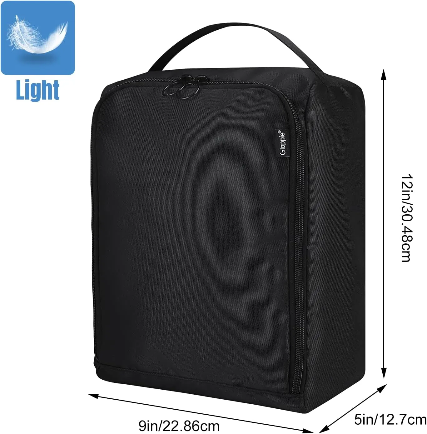 Gloppie Shoe Bags Travel Pouch (2 Pack) - Large Shoes Storage Bag Organizer, Black - Perfect for Men, Women, Business Trips & Gym