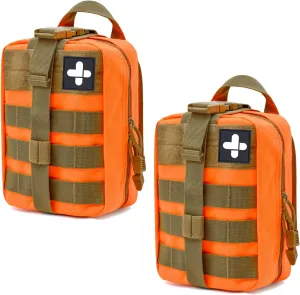 Gogoku 2-Pack First Aid Pouch 1000D Nylon Tactical Molle Medical Pouch Utility Pouch for Outdoor Activities Medical Supplies Bag Only
