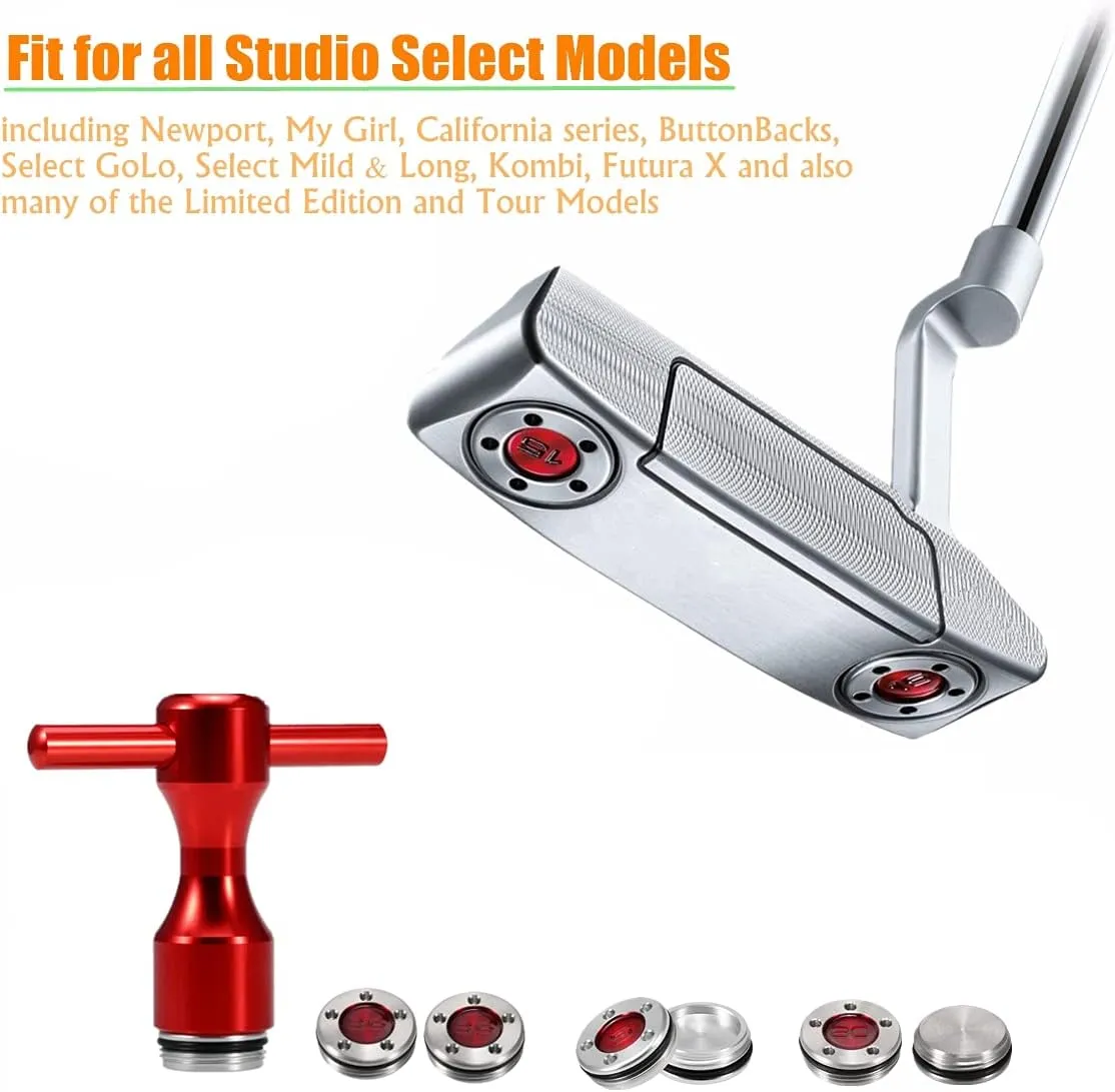 Golf Putter Weights 2pcs 5g/10g/15g/20g/25g/30g/35g/40g/45g with Red Wrench Kit Replace for Scotty Cameron Putters