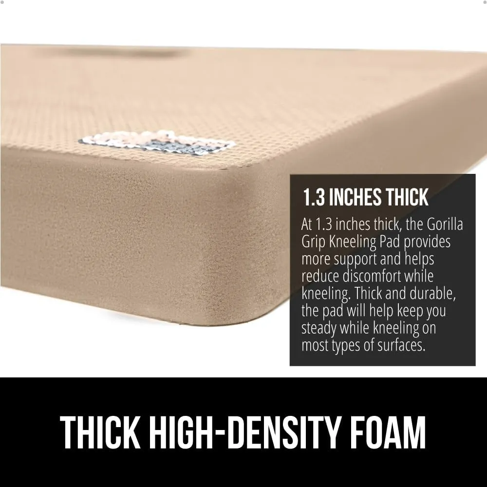 GORILLA GRIP Extra Thick Patent Pending Garden Kneeling Pad, Supportive Soft Foam Knee Cushioning for Gardening, Water Resistant Construction, Bathing Baby, Workout Supplies, Lightweight