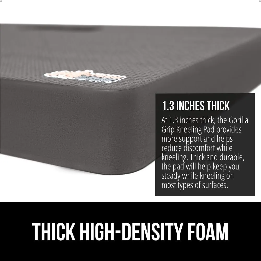 GORILLA GRIP Extra Thick Patent Pending Garden Kneeling Pad, Supportive Soft Foam Knee Cushioning for Gardening, Water Resistant Construction, Bathing Baby, Workout Supplies, Lightweight