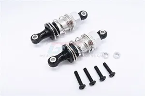 GPM For HPI Sport 3 Flux Upgrade Parts Aluminum Front/Rear Adjustable Shocks (50mm) With Plastic Ball Top - 1Pr Set Silver