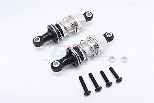 GPM For HPI Sport 3 Flux Upgrade Parts Aluminum Front/Rear Adjustable Shocks (50mm) With Plastic Ball Top - 1Pr Set Silver