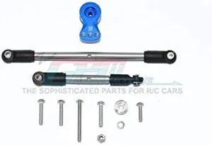 GPM for Tamiya MERC-Benz G500 CC-02 (#58675) Aluminum Servo Horn with Stainless Steel Adjustable Steering Link - 11Pc Set Blue