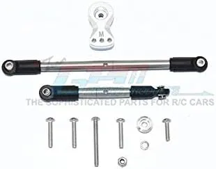 GPM for Tamiya MERC-Benz G500 CC-02 (#58675) Aluminum Servo Horn with Stainless Steel Adjustable Steering Link - 11Pc Set Silver
