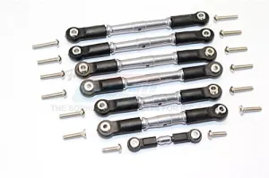GPM for Traxxas Slash 4X4 & Telluride 4X4 Upgrade Parts Aluminum Completed Turnbuckles with Plastic Ball Ends - 7Pcs Set Gray Silver