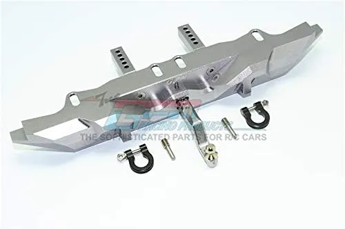 GPM for Traxxas TRX-4 Trail Defender Crawler Upgrade Parts Aluminum Rear Bumper with D-Rings - 1 Set Gray Silver