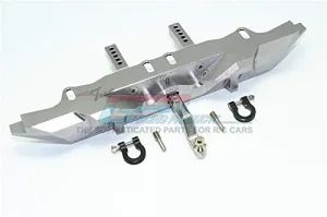 GPM for Traxxas TRX-4 Trail Defender Crawler Upgrade Parts Aluminum Rear Bumper with D-Rings - 1 Set Gray Silver