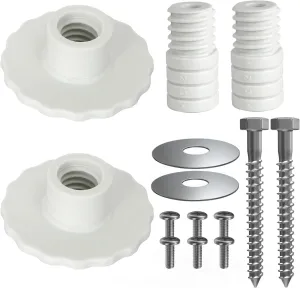 Grab Bar Anchors for Fiberglass Showers, Grab Bar Mounting Kit for Installing Grab Bars for Fiberglass Showers to Studs, 1 Pair