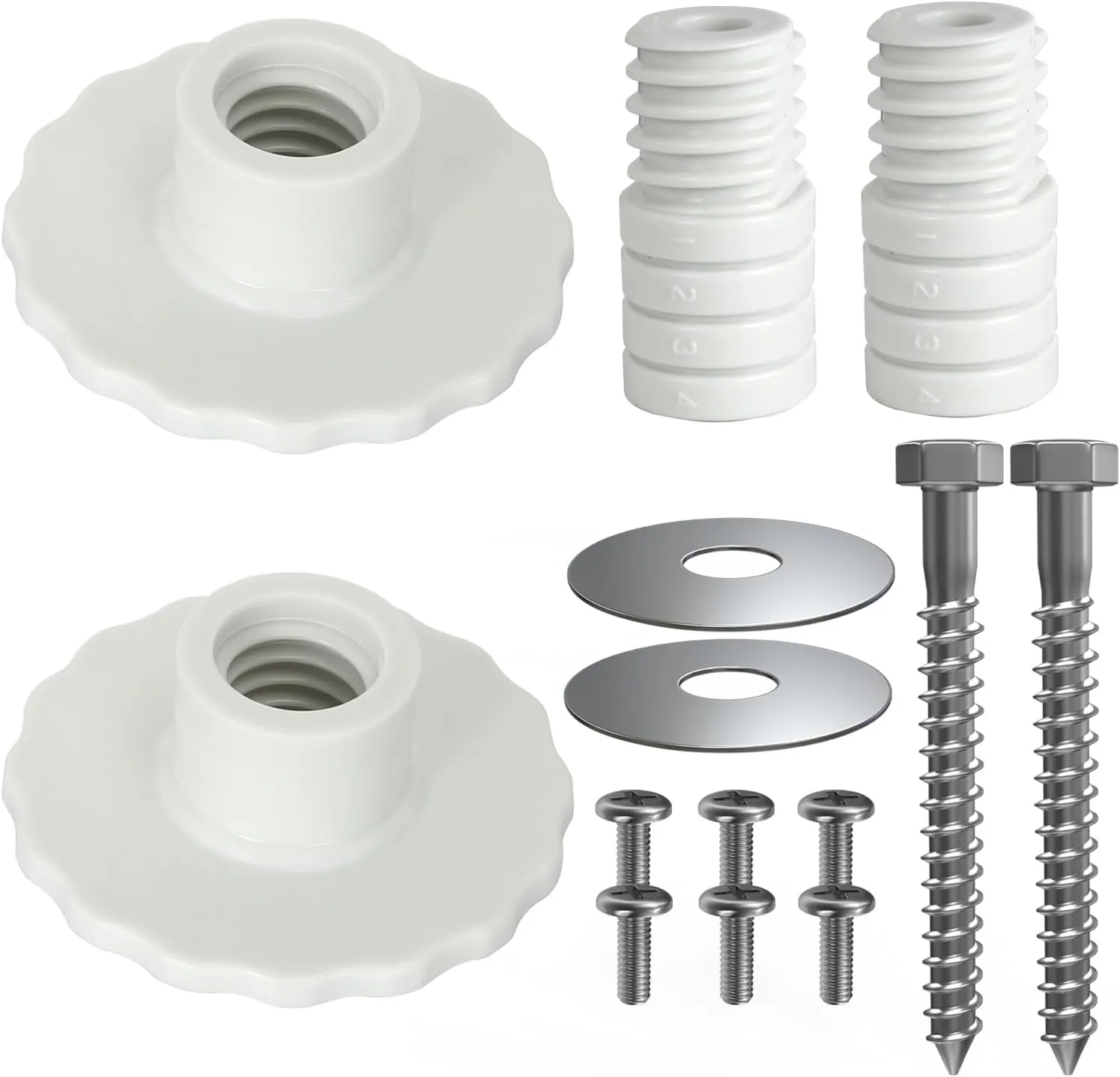 Grab Bar Anchors for Fiberglass Showers, Grab Bar Mounting Kit for Installing Grab Bars for Fiberglass Showers to Studs, 1 Pair