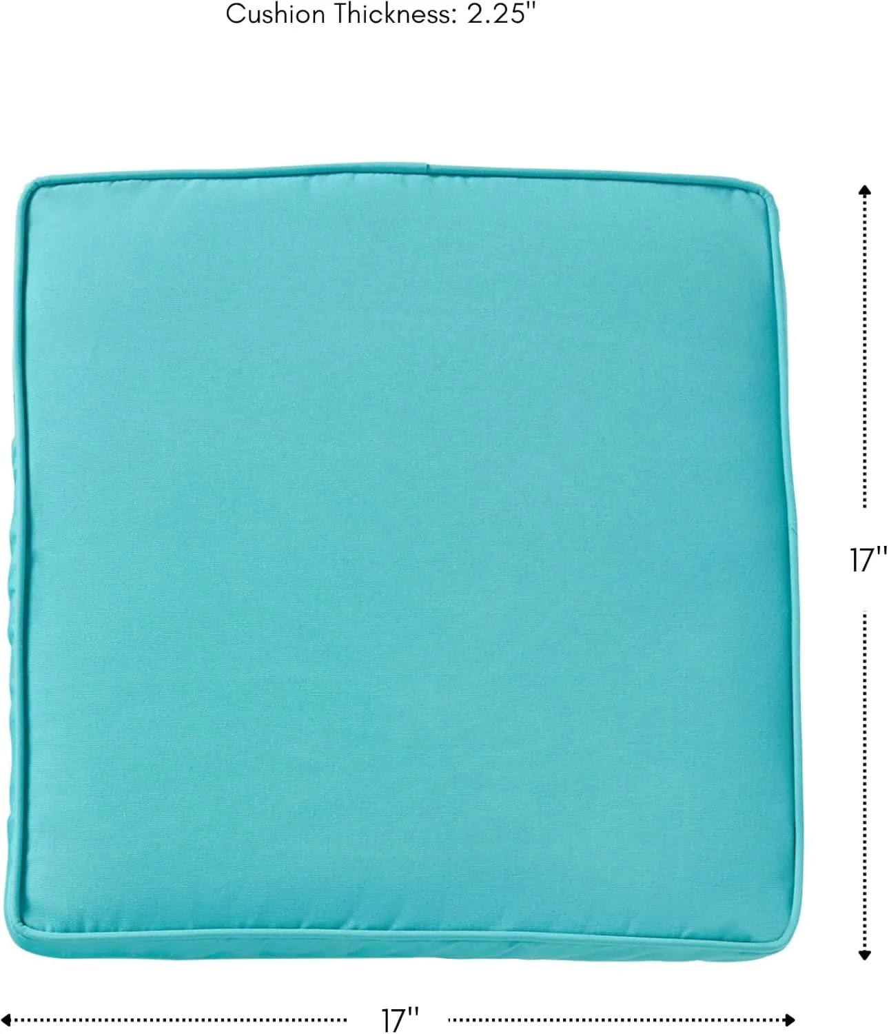 Greendale Home Fashions Sunbrella 17 in. Square Outdoor Corded Chair Pad, Canvas Aruba 2 Count