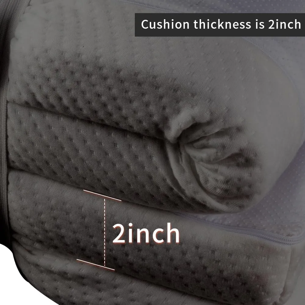 Grey 73x24x2 inch Memory Foam Massage Table Topper with Removable Cover-Elastic Bands Non-Slip-Lash Bed Cushion for Beauty and Massage