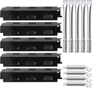 Grill Replacement Parts for Charbroil 463230515, 463230512, 463230513, 463230514, 463239915, 463230511 Models, Grill Heat Plate Tent Shield, Pipe Burner Tubes and Crossover Tubes