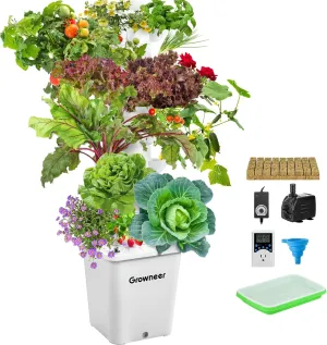 GROWNEER Hydroponics Growing System Tower Indoor Garden Vertical Garden Planter, 35 Pods, Smart Hydroponic Growing System Kit, Basic Edition