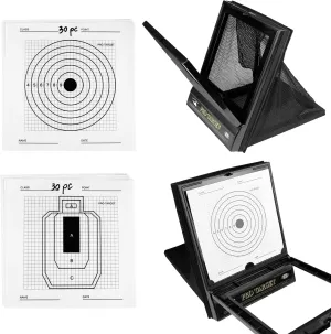 Guyuyii Foldable Airsoft Target with Catcher – Portable BB Gun Trap with 10/60 Replaceable Paper Targets for Indoor, Backyard, Garage, Home Use – Ideal for BB Gun Practice, Family, and Close-Range