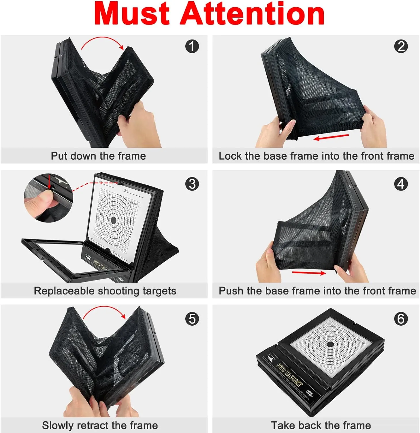 Guyuyii Foldable Airsoft Target with Catcher – Portable BB Gun Trap with 10/60 Replaceable Paper Targets for Indoor, Backyard, Garage, Home Use – Ideal for BB Gun Practice, Family, and Close-Range
