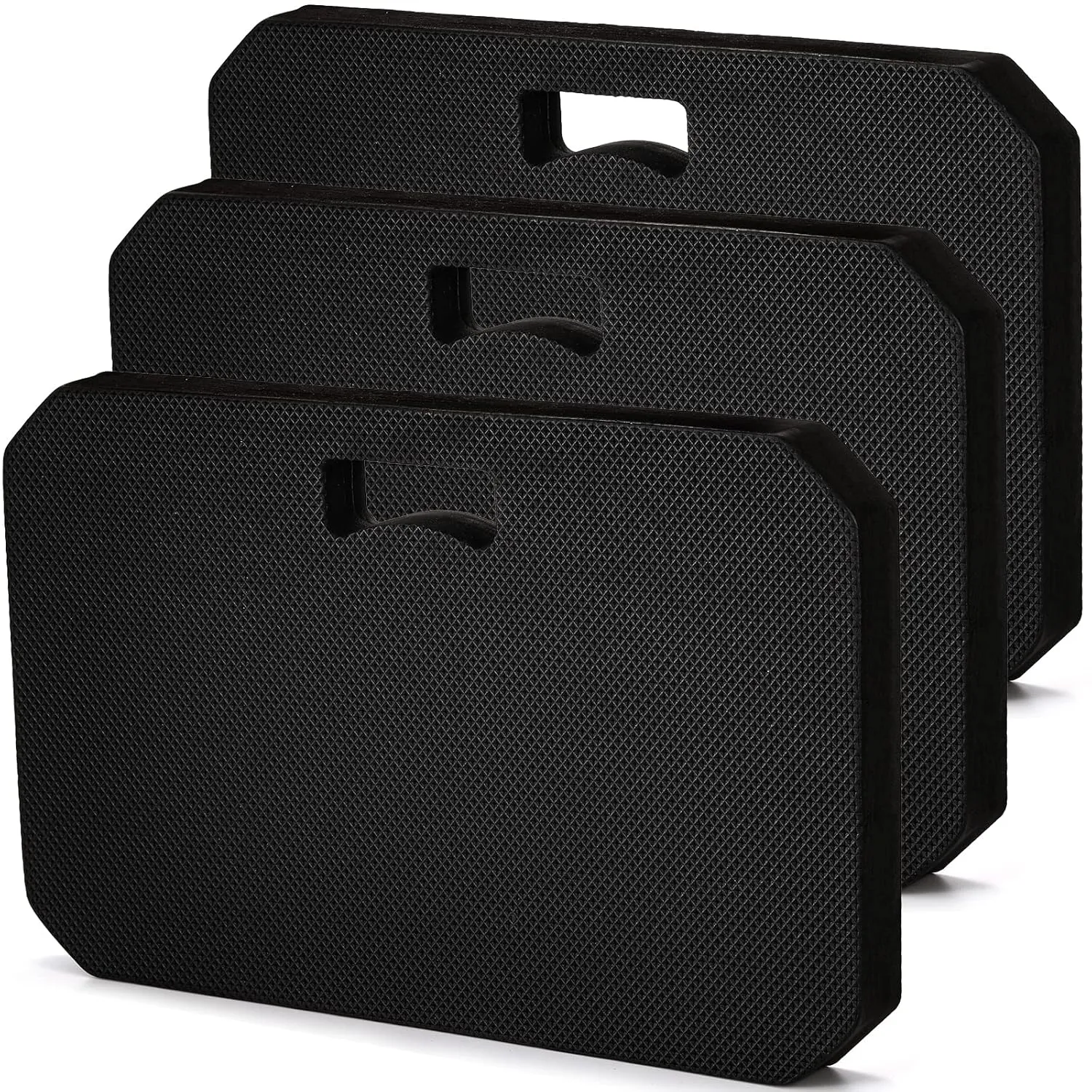 Hacaroa 3 Pack Extra Thick Kneeling Pad, EVA Foam Garden Kneeler Comfortable Knee Pad Cushion for Work, Gardening, Baby Bath, Exercise, Yoga, Water Resistant, Black