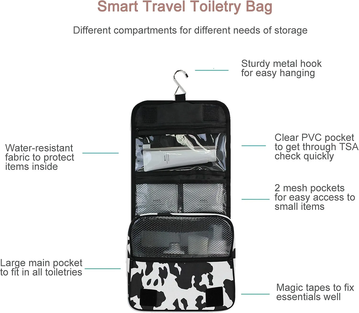 Hanging Travel Toiletry Bag Kit Makeup Case Cosmetics Organizer for Men Women