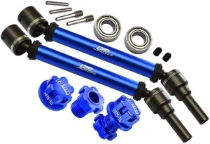 Harden Steel   Aluminum Front Or Rear Adjustable CVD Drive Shaft   Hex Adapter   Wheel Lock (Suitable for  20mm Widening Kit) for Traxxas 1:10 4WD MAXX 89076-4 / MAXX with WideMaxx 89086-4 - Blue