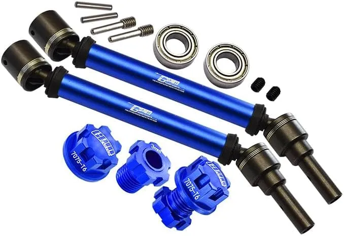 Harden Steel   Aluminum Front Or Rear Adjustable CVD Drive Shaft   Hex Adapter   Wheel Lock (Suitable for  20mm Widening Kit) for Traxxas 1:10 4WD MAXX 89076-4 / MAXX with WideMaxx 89086-4 - Blue