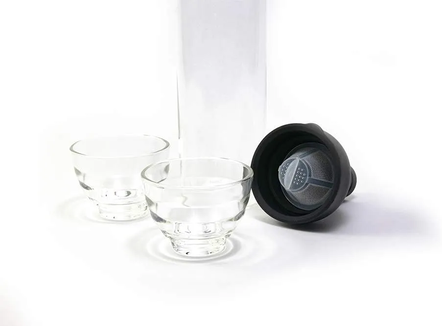 Hario FIHU-2012-B-EX Filter in Bottle and Tea Glass Set Black