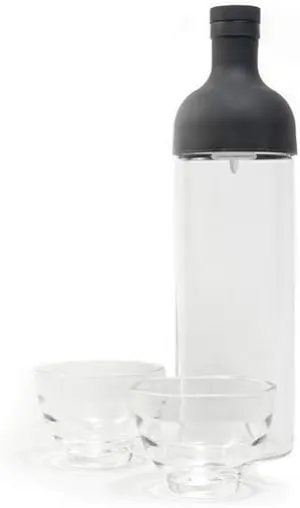 Hario FIHU-2012-B-EX Filter in Bottle and Tea Glass Set Black