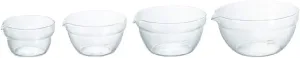 HARIO KB-2518 Single-Mouth Bowl, Heat Resistant Glass, Set of 4, Multi Balls, Clear, Made in Japan