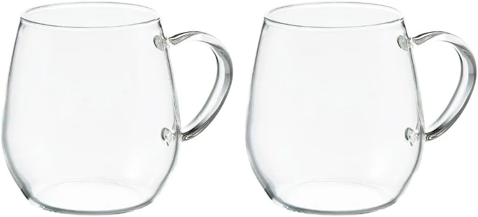 Hario "Round" Glass Mug Set, 360ml, 2pcs