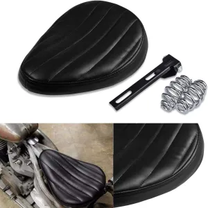 Har*ley Motorcycle Solo Seat Cushion Baseplate Spring Seat Pad Saddle Bracket for Har*ley Cruiser Bobber Chopper Har*ley Honda Yamaha Suzuki Kawasaki (New-Black)