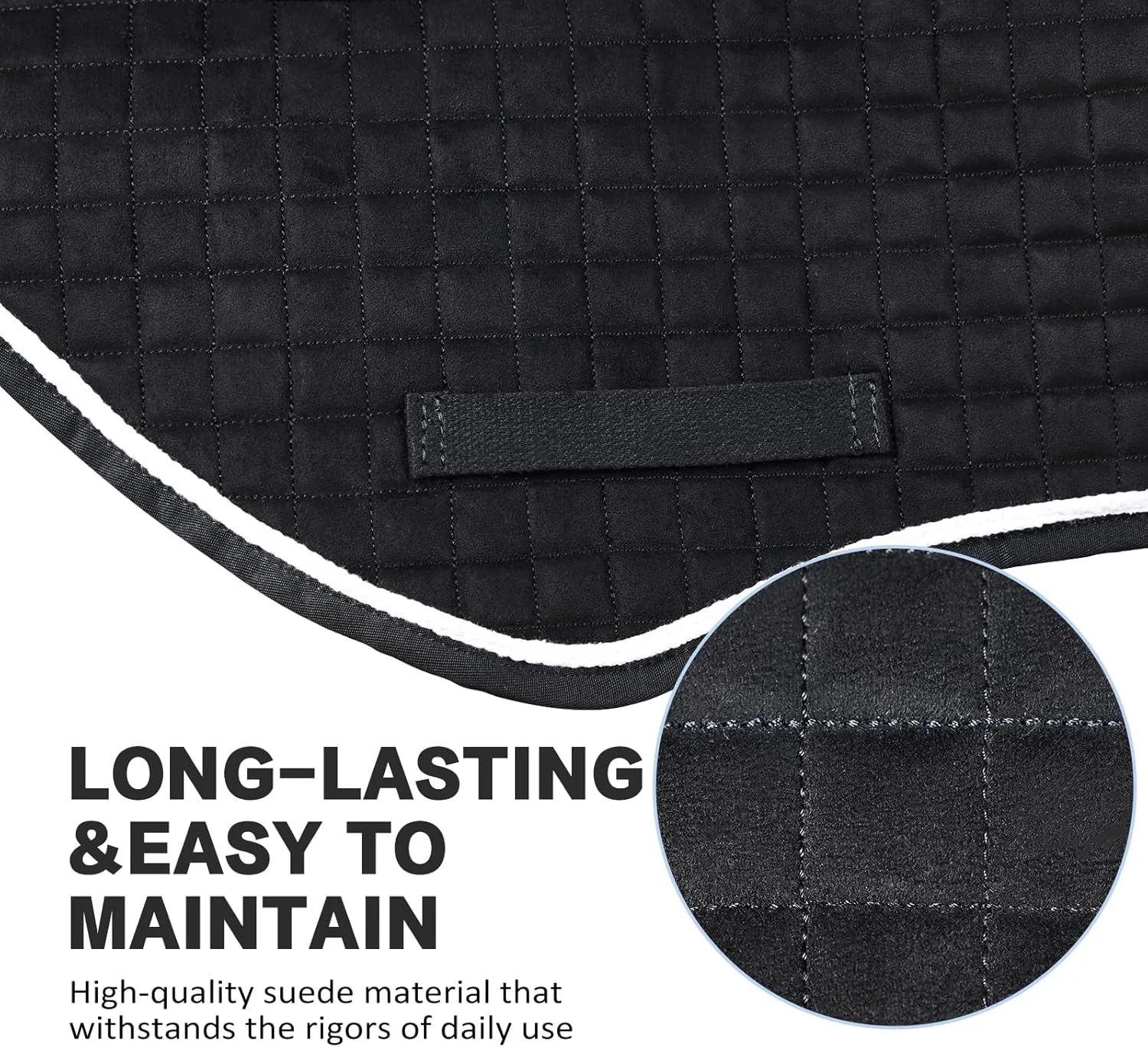Harrison Howard Diamond Quilted Close Contact Saddle Pad Adjustable with 4 Pockets and Foam Inserts with Differentiated Thickness Horse Riding Pad with Added Cushioning and Comfort