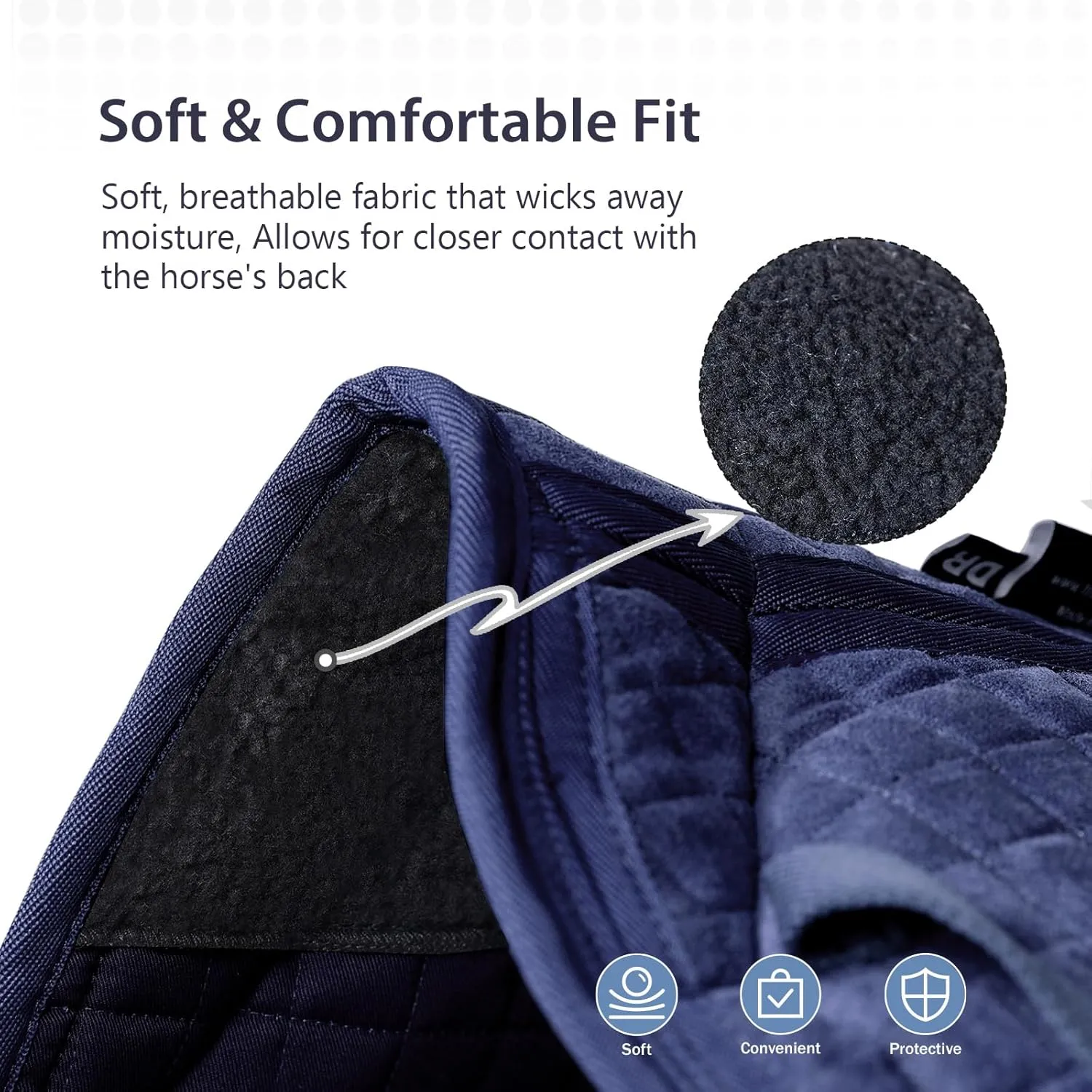 Harrison Howard Diamond Quilted Dressage Saddle Pad Adjustable with 4 Pockets and Foam Inserts with Differentiated Thickness Horse Riding Pad with Added Cushioning and Comfort
