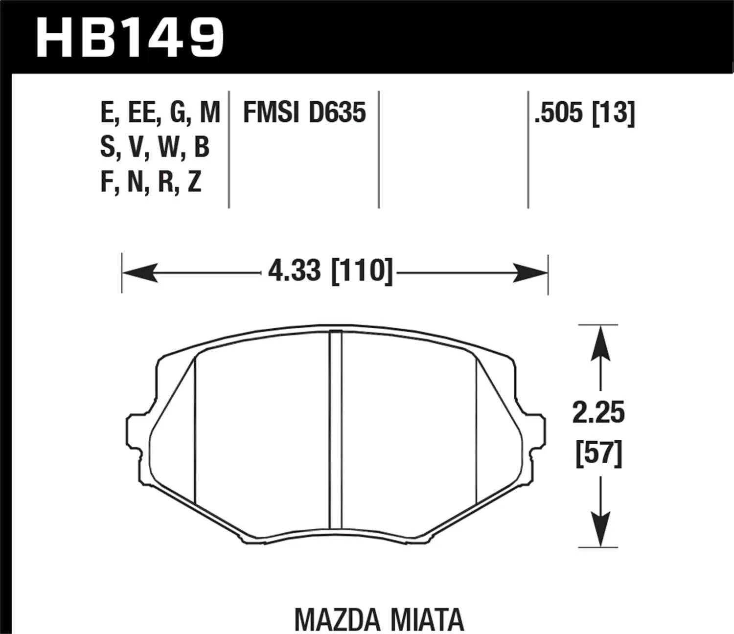 HB149E.505 Blue 9012 Motorsport Brake Pads