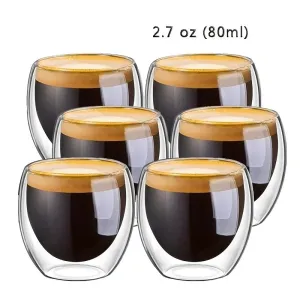 Heat-Resistant Double Wall Glass Cup Set