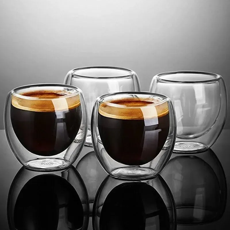 Heat-Resistant Double Wall Glass Cup Set