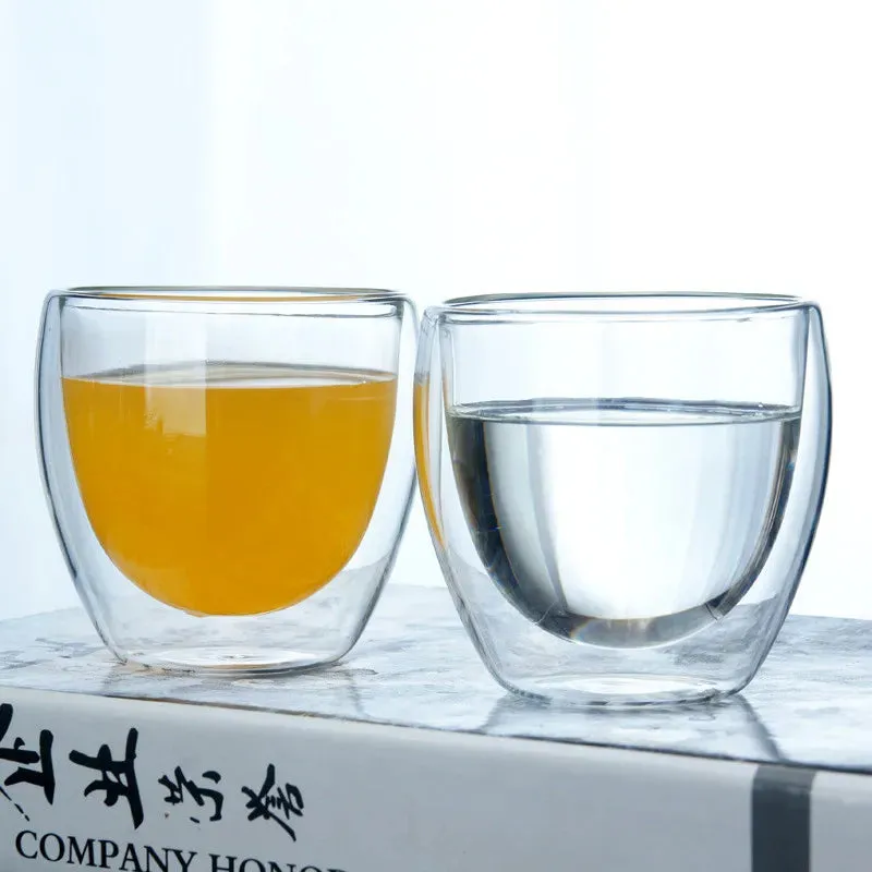 Heat-Resistant Double Wall Glass Cup Set