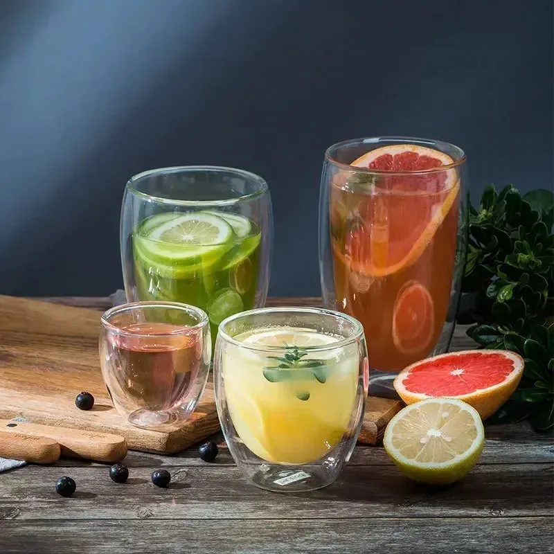 Heat-Resistant Double Wall Glass Mug
