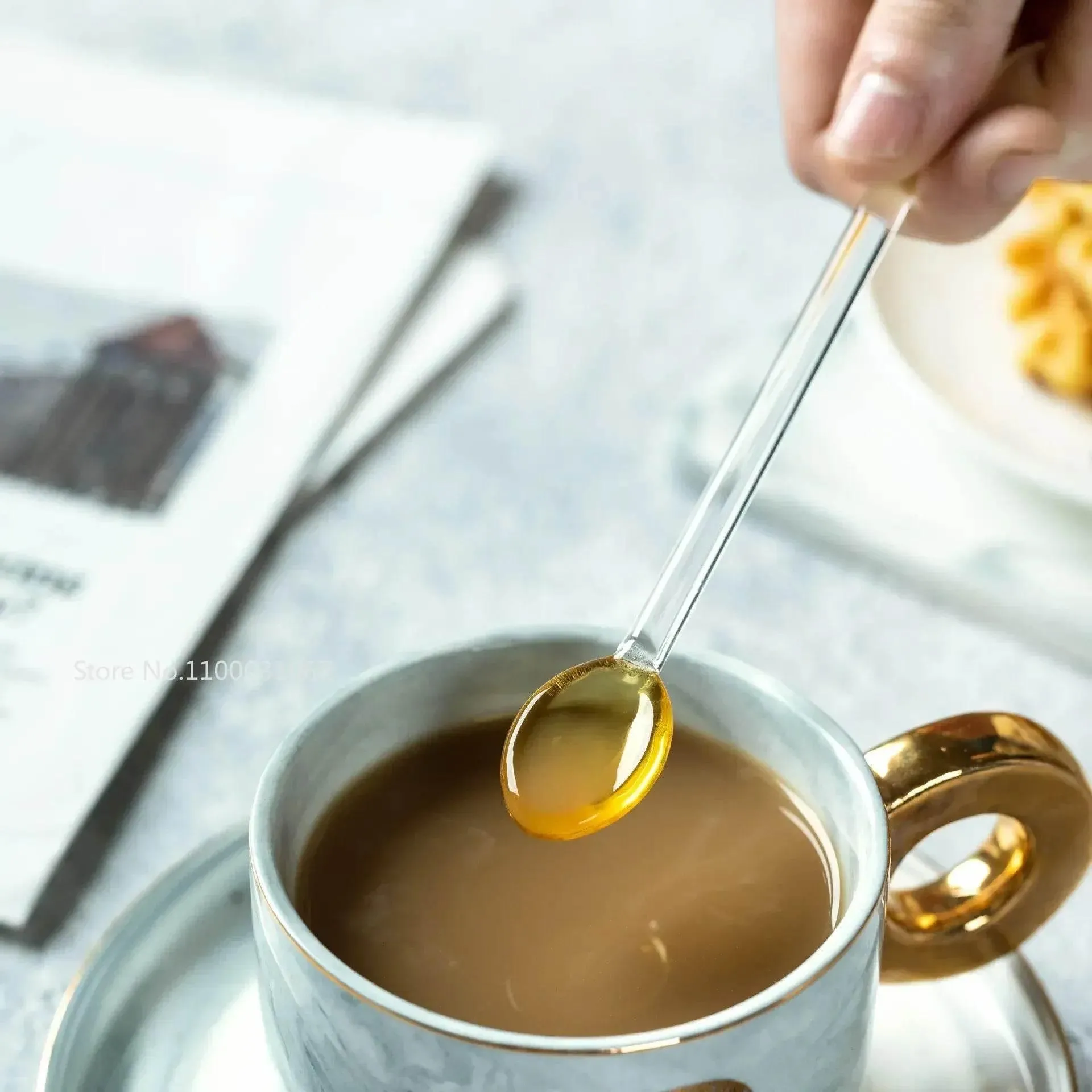Heat-Resistant Glass Spoon Set - Coffee Dessert  Tea Spoons