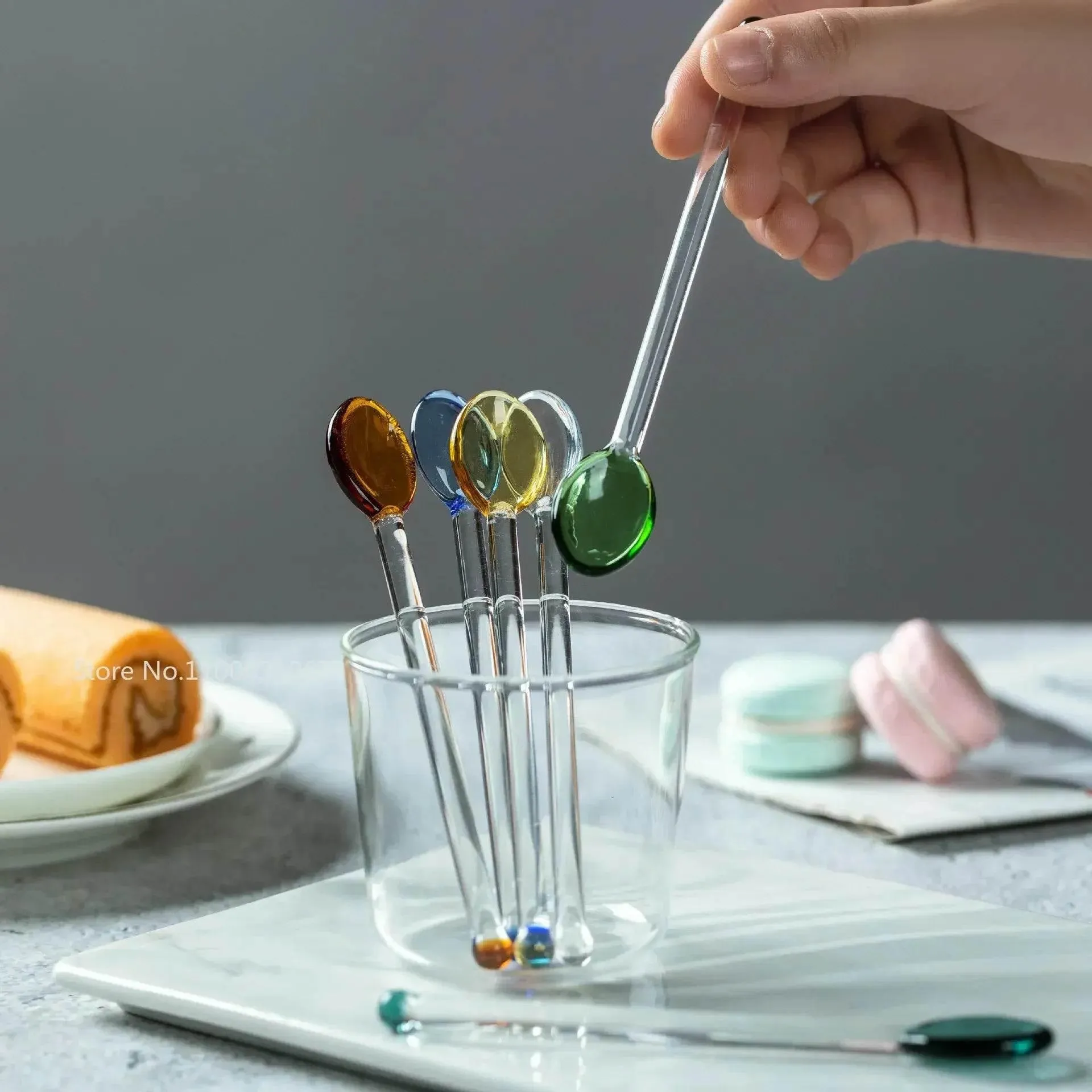 Heat-Resistant Glass Spoon Set - Coffee Dessert  Tea Spoons