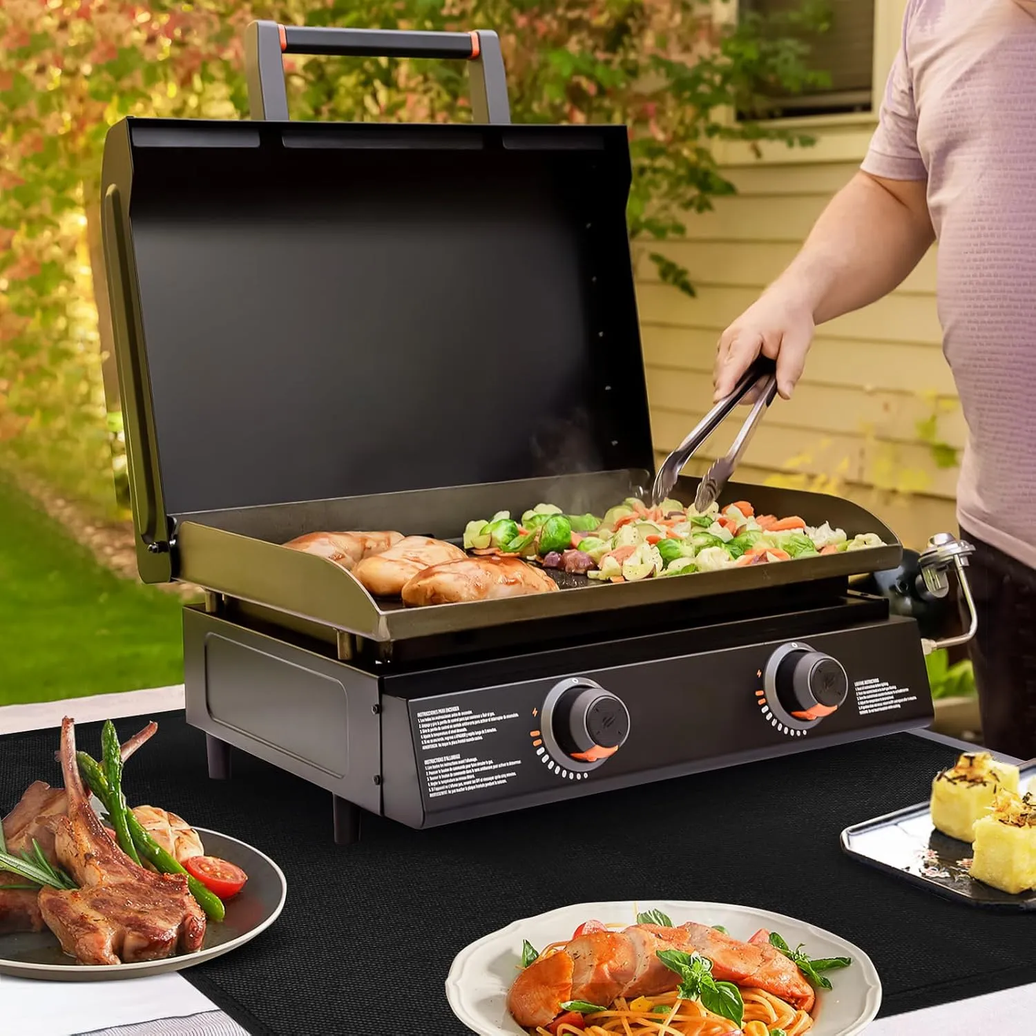 Heat Resistant Mats for Countertop and Grill Table, Fireproof Grill Mats for Outdoor Grill, Portable Charcoal Grill, Gas Grill, Pizza Oven Compatible with Blackstone, Ninja 24x31x0.02in, Black
