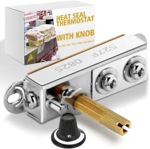 Heat Seal Thermostat and Knob Combo-fits Most Models, Adjustable Surface Mounting Mechanical All-Metal Thermostats with Knob, Heat Seal Parts