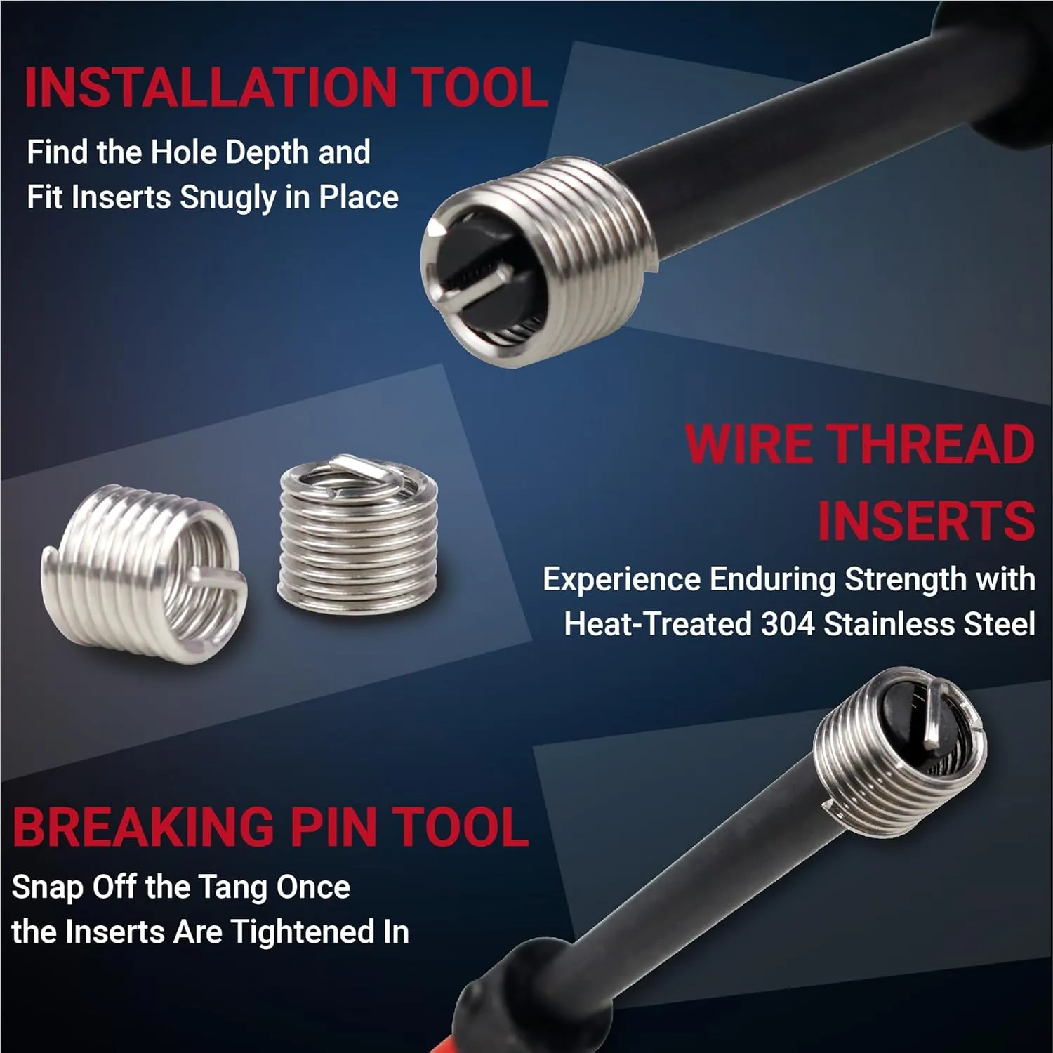 Helicoil Thread Repair Kit, Metric HSS Drill Helicoil Repair Kit for Rethreading Internal Threads with Carry Case