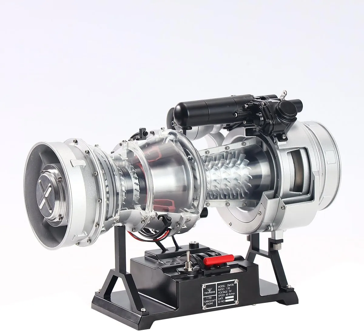 Helixsun SKYMECHMAN 470 PCS 1/4 Scale Turboshaft Engine Kit, DIY Assembly Mechanical Metal Simulation Electric Military Aviation Helicopter Engine Model